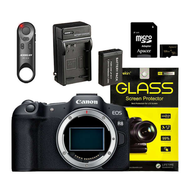 Canon EOS R8+藍牙遙控器+鋼化貼+128G記憶卡+LP-E17副廠電池 (公司貨)估價相機收購